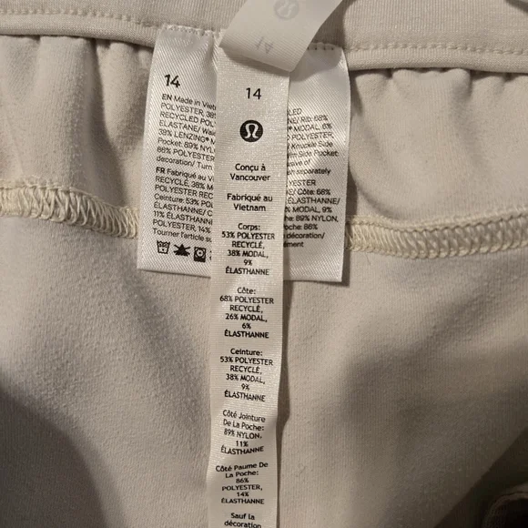 NWT Lululemon Brushed Softstreme Ribbed HR Jogger White Opal Size 14 - Picture 4 of 8